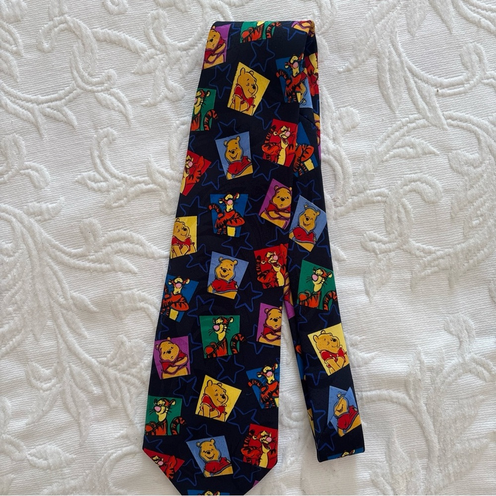 Vintage Disney Neck Tie Winnie the Pooh Tigger Easter Spring